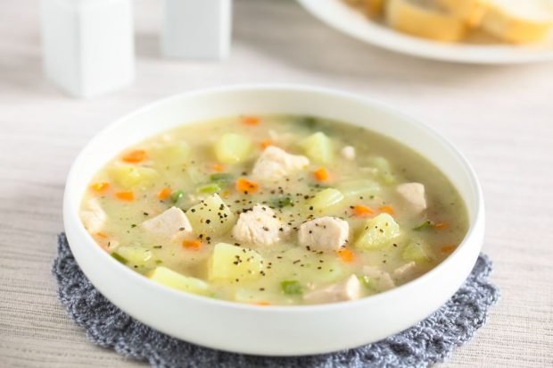 Milk soup with chicken