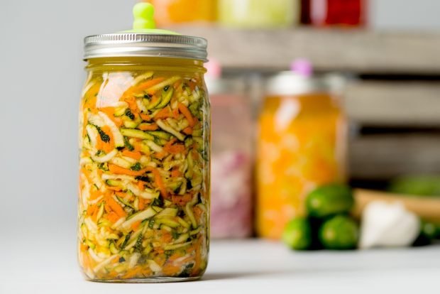 Salad with cabbage and cucumbers