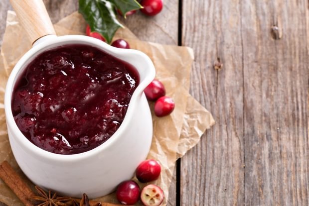 Cranberry jam with orange without cooking