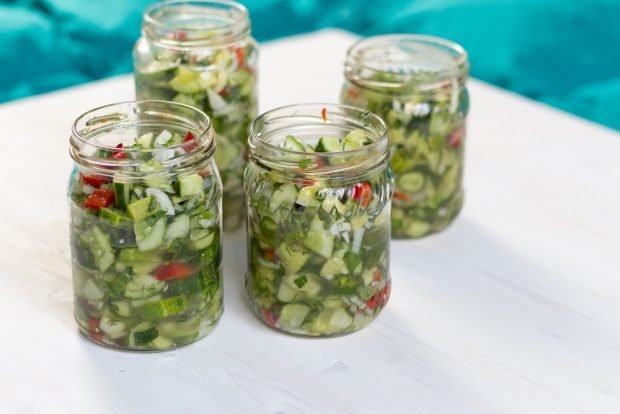 Cucumber salad in Finnish for winter is a simple and delicious recipe, how to cook step by step