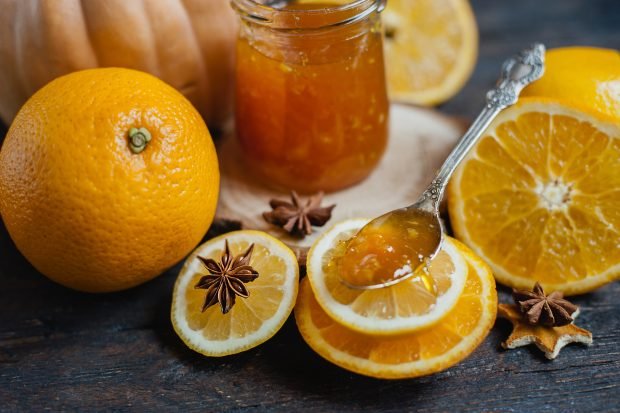 Pumpkin jam with orange and lemon 