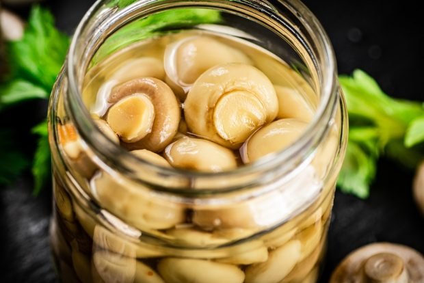 Pickled mushrooms as in the store