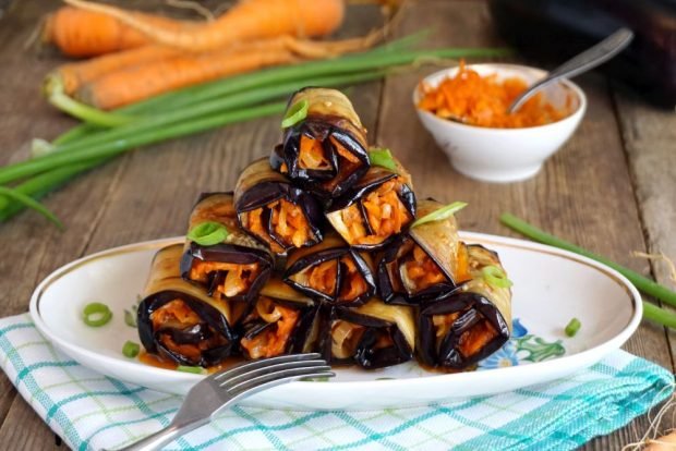 Eggplant rolls for winter in jars