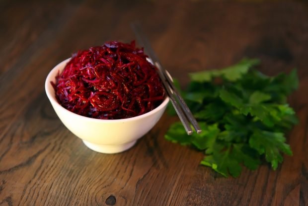 Beetroot salad in Korean for winter