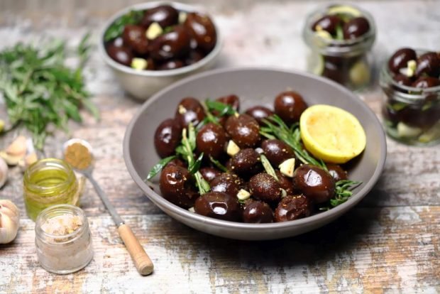 Pickled plums like olives for winter