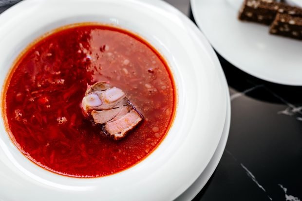 Borscht with smoked meat