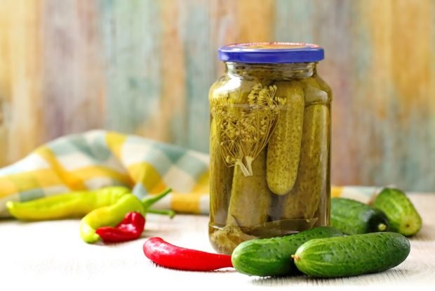 Pickled cucumbers with hot pepper for winter