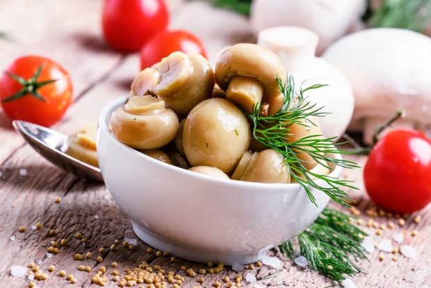 Pickled champignons with citric acid for winter