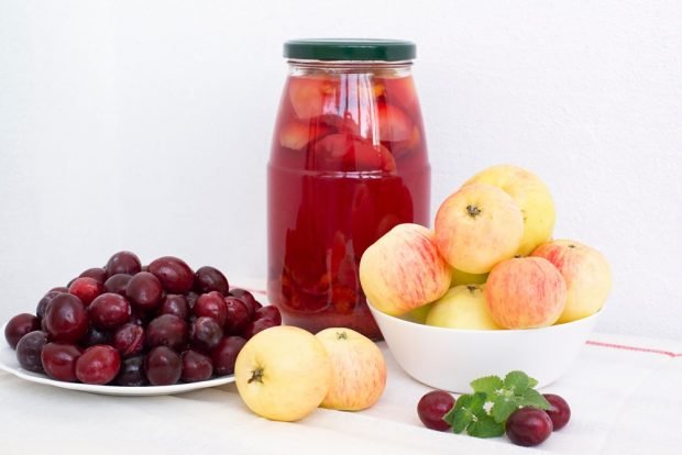 Apple-plum compote for winter is a simple and delicious recipe how to cook step by step