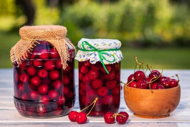 Classic cherry compote for winter