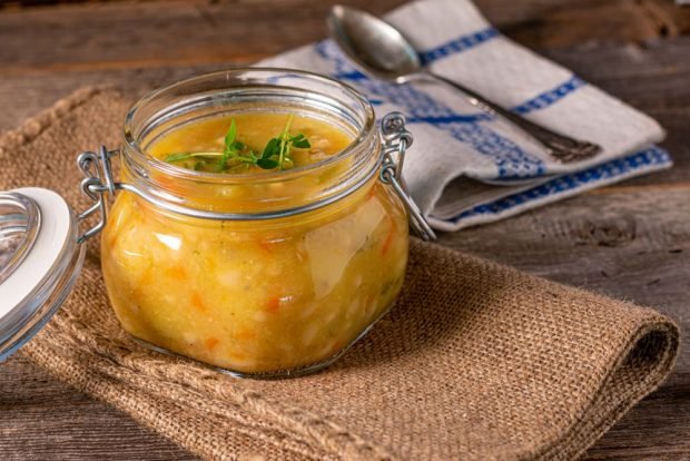 Rice soup for winter in cans 