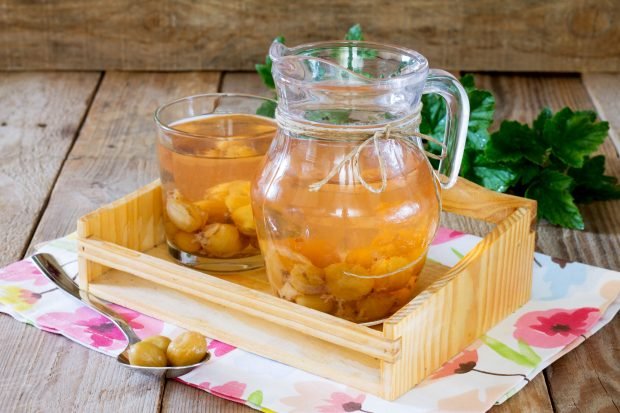 Gooseberry compote with orange for winter