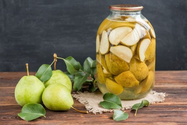 Compote of pears with citric acid for winter without sterilization