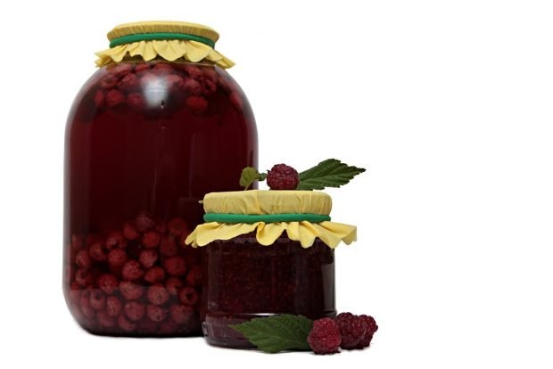 Raspberry compote for winter without sterilization