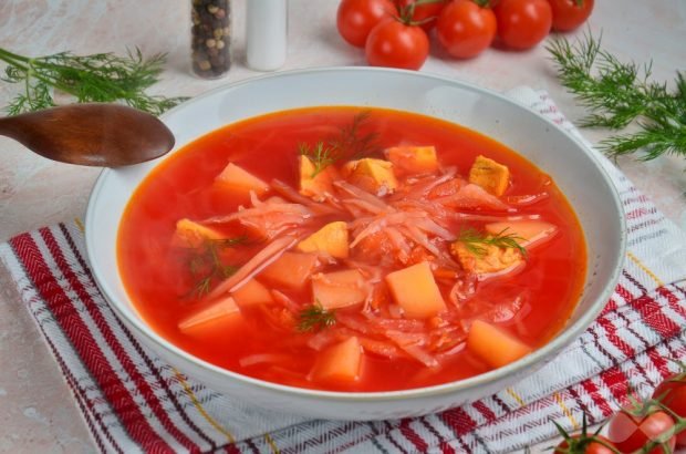 Homemade borscht for the whole family