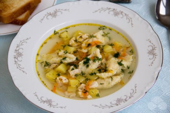 Chicken soup with dumplings: photo of recipe preparation, step 8