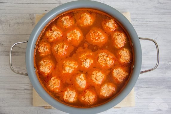 Mexican soup with chicken meatballs: photo of recipe preparation, step 6