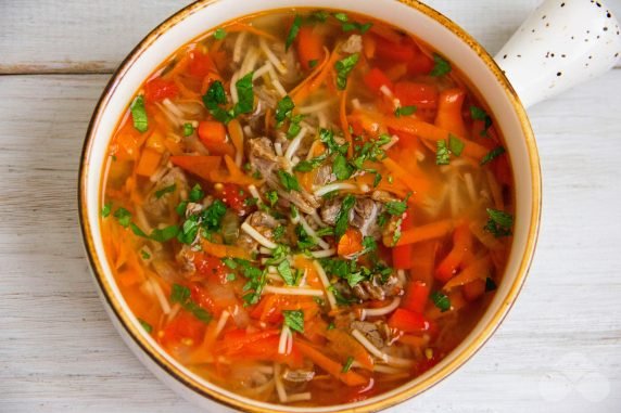 Beef soup with vermicelli: photo of recipe preparation, step 8