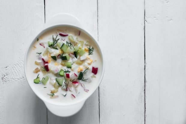 Russian milk soup with vegetables