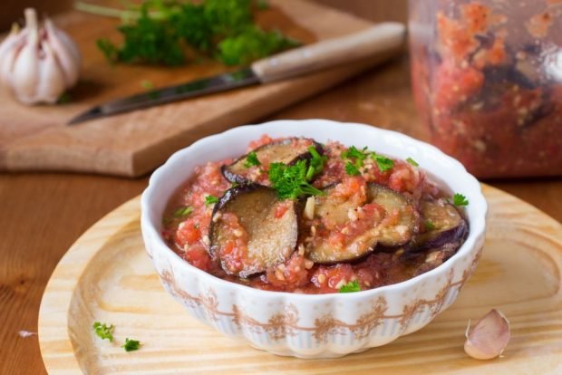 Eggplants in adjika for the winter without sterilization