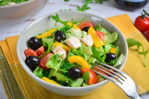 Diet salad with chicken and olives – a simple and delicious recipe with photos (step-by-step)