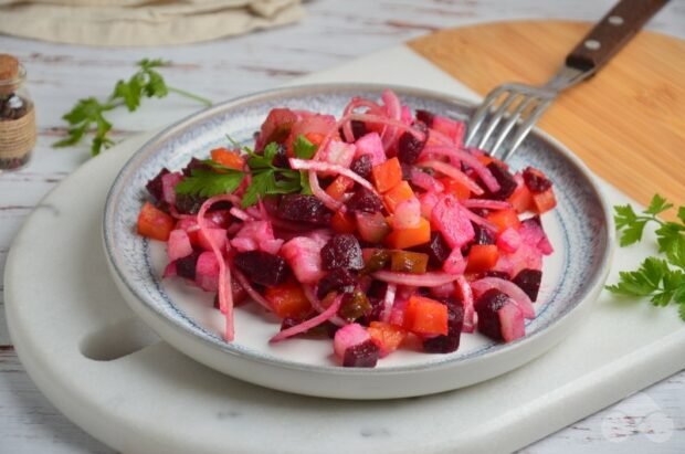 Vinaigrette with pickled onions – a simple and delicious recipe with photos (step by step)