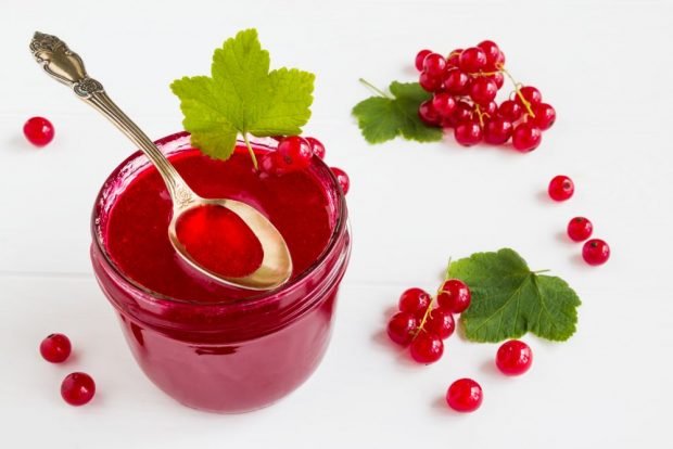 Thick jelly-five minutes of red currant through a juicer is a simple and delicious recipe how to cook step by step