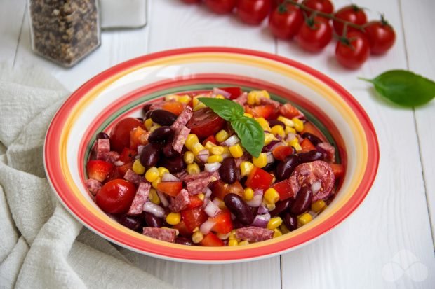 Mexican Salad With Smoked Sausage – a simple and delicious recipe with photos (step-by-step)