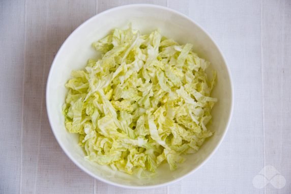 Fresh salad with Peking cabbage and radish: photo of recipe preparation, step 1