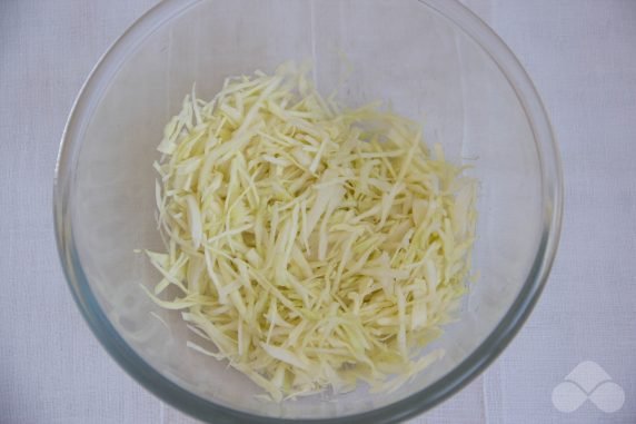 Salad with crab sticks and cabbage without eggs: photo of recipe preparation, step 1