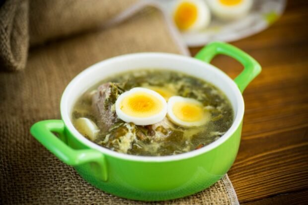 Sorrel soup with duck and egg 