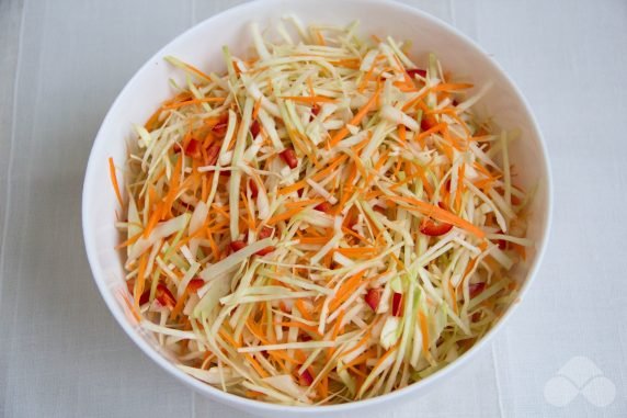 Spicy cabbage salad: photo of recipe preparation, step 2